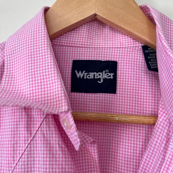 Wrangler Bucking Cancer Men's Medium Pink Western Snap Shirt - Picture 3 of 4